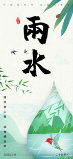 雨水二十四节气海报