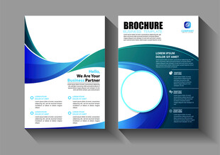 蓝绿色曲线梦幻单页