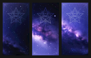 夜星空天空和银河系的垂直横幅