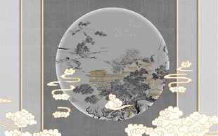 新中式背景墙 