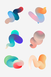 抽象彩色流体图案元素