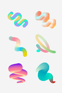 抽象彩色流体图案元素