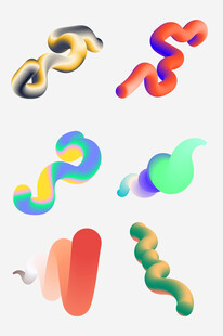 抽象彩色流体图案元素