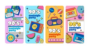 90年代怀旧派对卡通海报