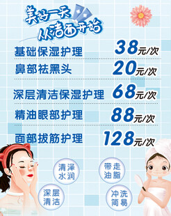 洁面护理  护理海报