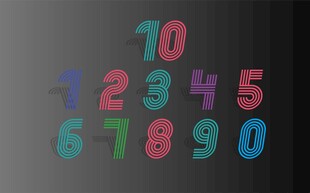 彩色数字