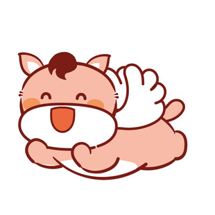 小萌马卡通插画表情包