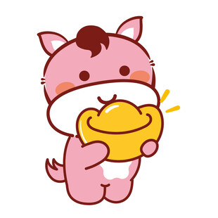 小萌马卡通插画表情包