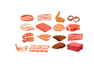 肉食物插画