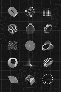 时尚抽象黑白图案插画