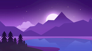 紫色夜景月亮