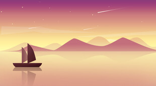 湖泊帆船风景