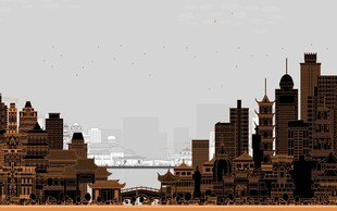  城市背景墙 