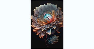 现代抽象花卉珐琅彩装饰画