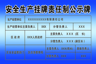 安全生产挂牌责任制公示牌