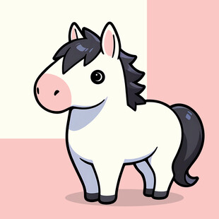 可爱创意白马