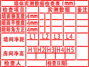 墙体实测数据检查表
