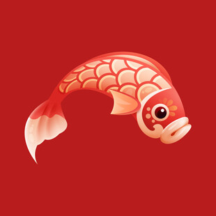 手绘锦鲤金鱼