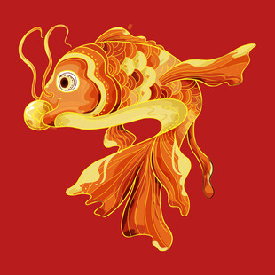 手绘锦鲤金鱼