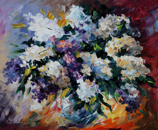 里奥纳抽象花卉油画