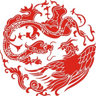 龙凤矢量线条