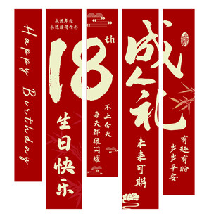 成人礼生日场景装饰挂画