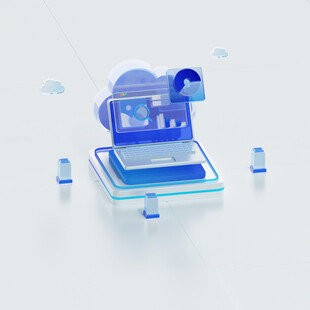 3D玻璃质感云平台配图
