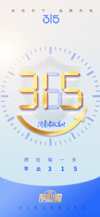 315质量每一天蓝色简约海报