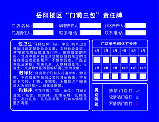 门前三包牌