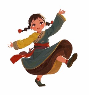 藏族卡通女孩
