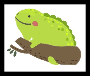 手绘卡通蜥蜴 