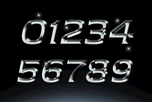 金属水晶数字PSD样机素材