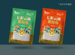 七彩云南菌菇汤包装袋设计