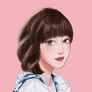 手绘短发女孩