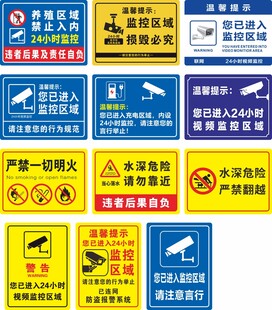 监控区域提示牌