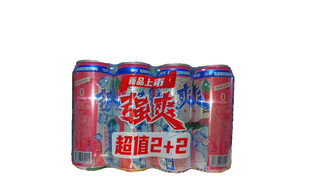 强爽荔枝味汽水500mlx4