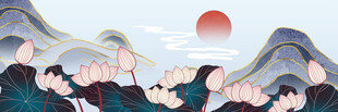 山水玄关装饰画 
