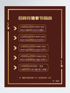 美发造型沙龙会员充值海报KT板