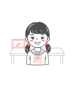 教室里的小学生插画