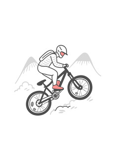 登山车骑行插画