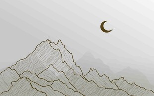抽象山水新中式背景墙  