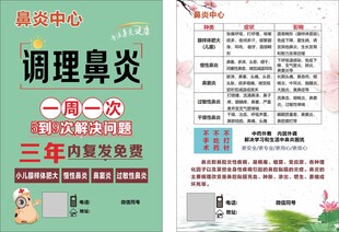 调理鼻炎宣传单绿色底白色双面单