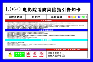 电影院消防风险告知卡