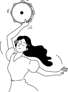 手绘人物插画     