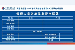 工程管理人员名单及监督电话牌