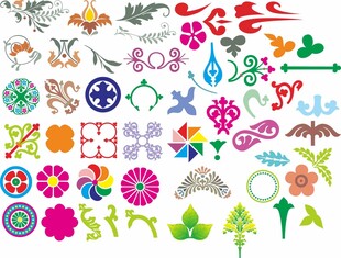 矢量花纹花边