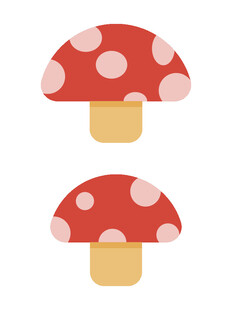 红色卡通蘑菇