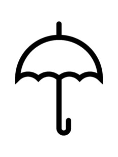 黑色线条雨伞简笔画