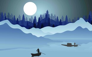 夜晚森林背景墙