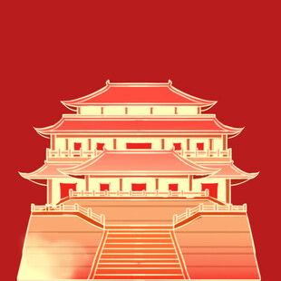 手绘古代建筑